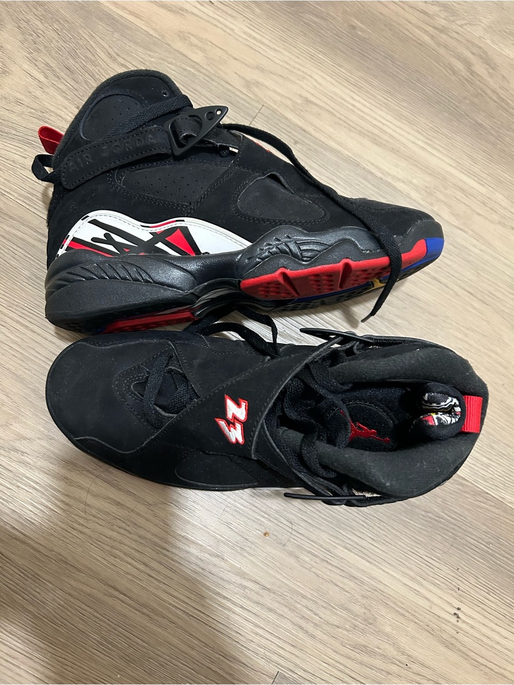 Jordan Men's Black/Red/White Retro playoffs High-Top Sneakers